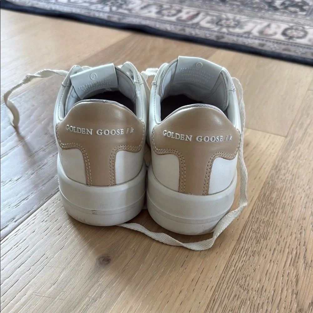 Golden Goose White and Tan Sneakers - Picture 2 of 5